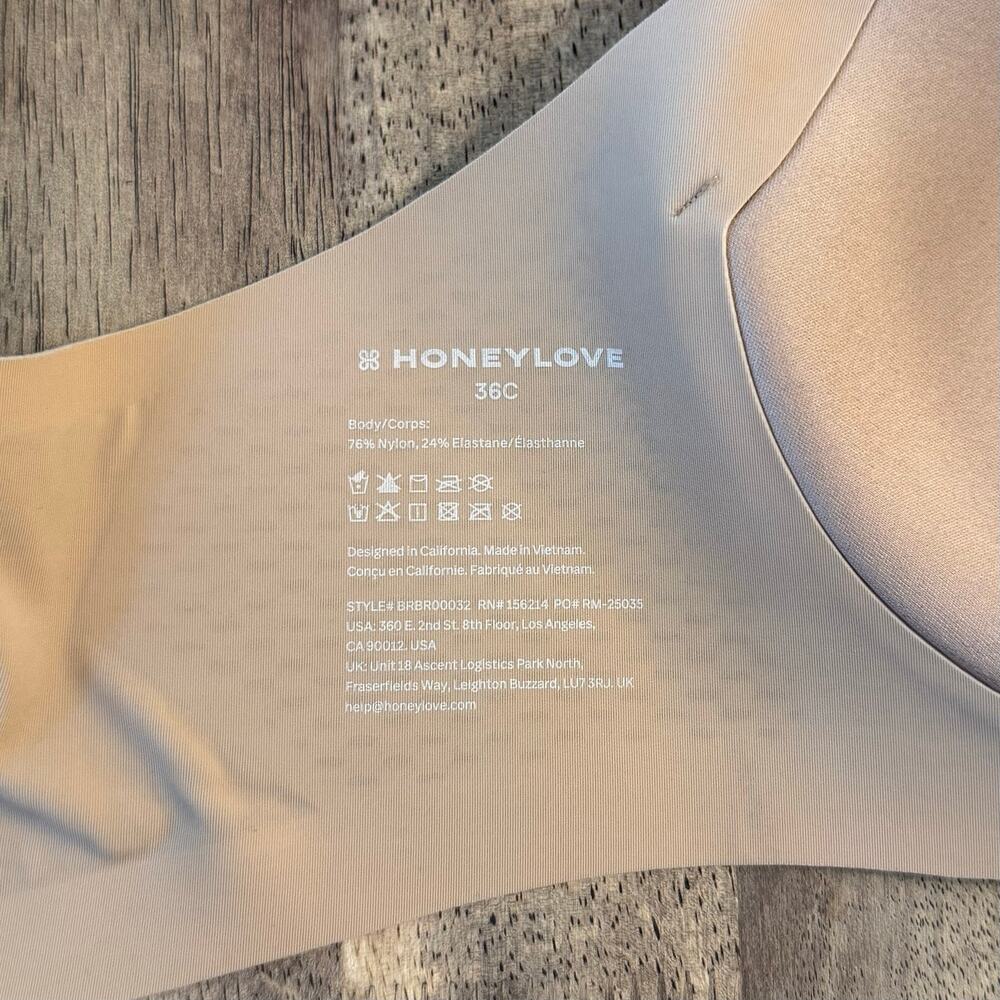 Honeylove CloudEmbrace Wireless T-Shirt Bra Intimates Sand Beige Women's 36C - Picture 4 of 5